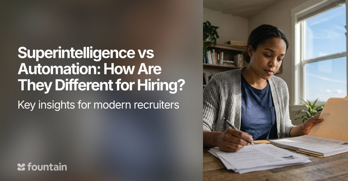 Recruiter reviewing applications at a desk